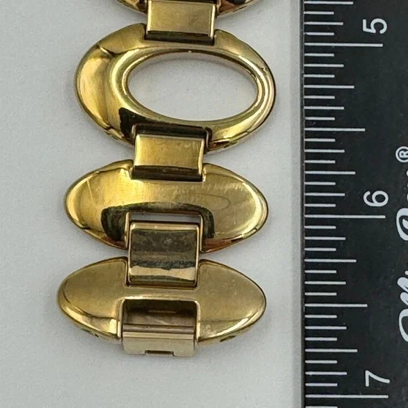 Fossil Womens Gold Tone Oval Link Bracelet Watch Black Dial ES-9457 - Picture 14 of 16